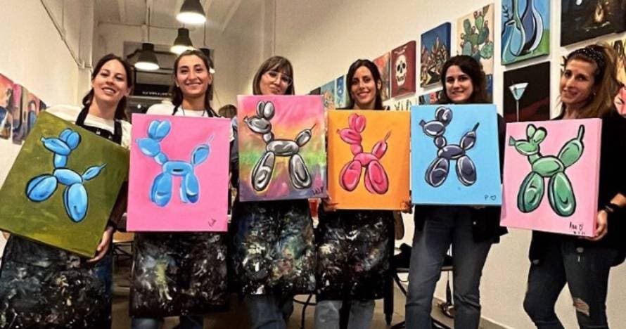 taller de pintura y vino